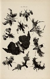 Justinus Kerner Klecksographie 1890 winged creatures made from black ink blots
